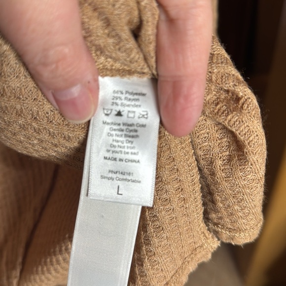 NWT LuLaRoe KRISTEN COWL NECK PULLOVER Tan Relaxed Fit Size Large - Picture 7 of 10